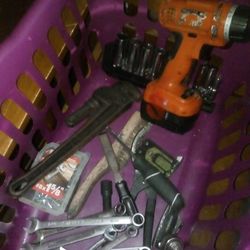 Lot D Is Miscellaneous Tools Drill Wrenches And Screws