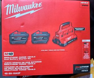 MILWUAKEE M18 RED LITHIUM FORGE HD12.0 DUAL BATTERY NEW 48-59-1842F
