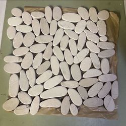 Stone Kuala Sliced Decorative Natural Backsplash Pebbles Raja White Pebble Mosaic Floor and Wall Tile Box Set