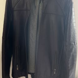 Guess Maroon Leather Jacket (Medium)