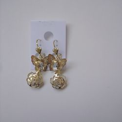 aretes de louis vuitton de oro laminado