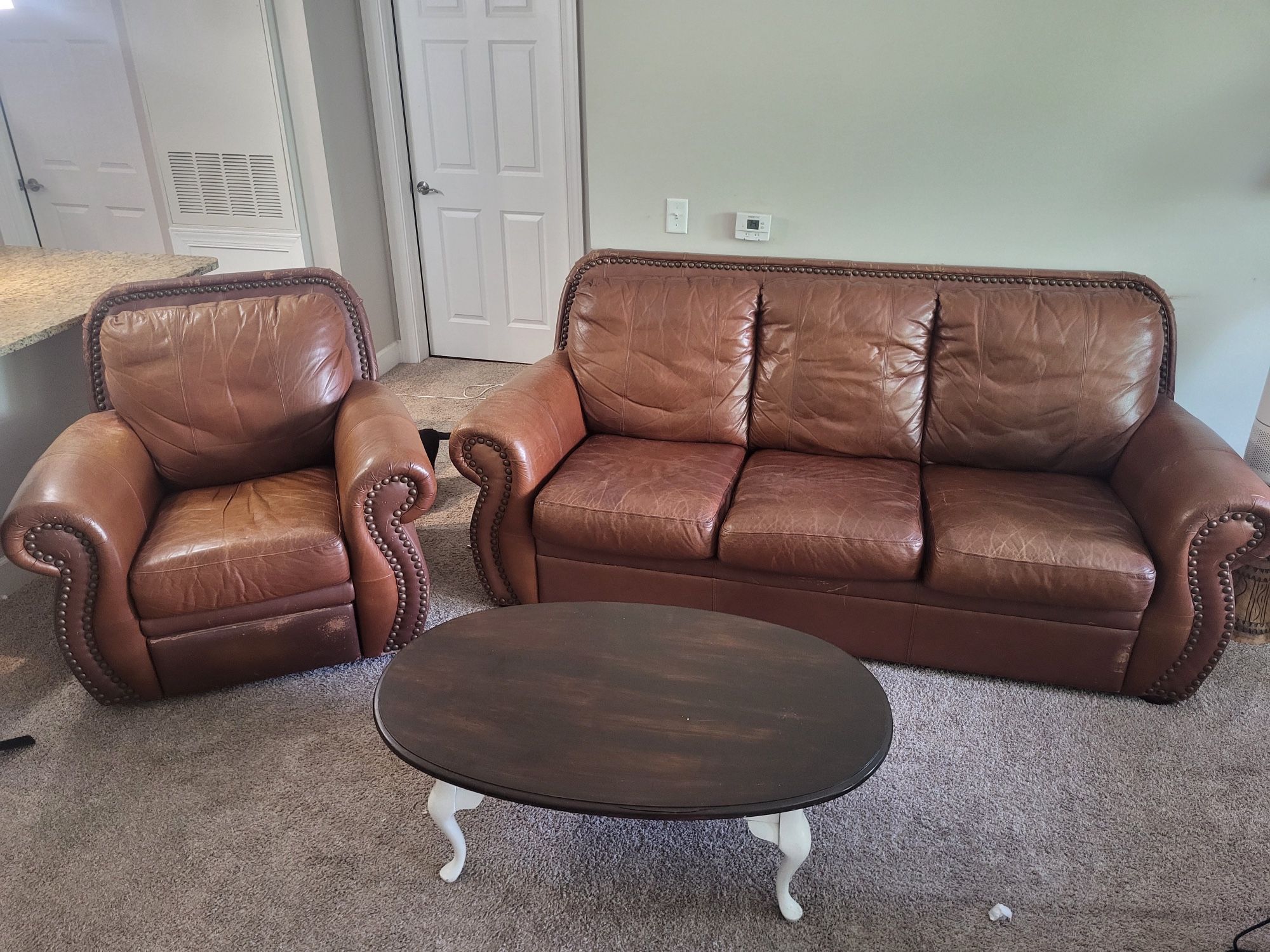 Leather Couch & Chair Set