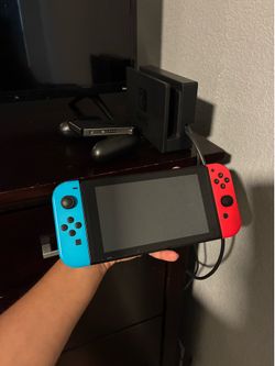 Nintendo Switch Console Neon Red/Blue Joy-Con Bundle + Dock | Wiped & Ready