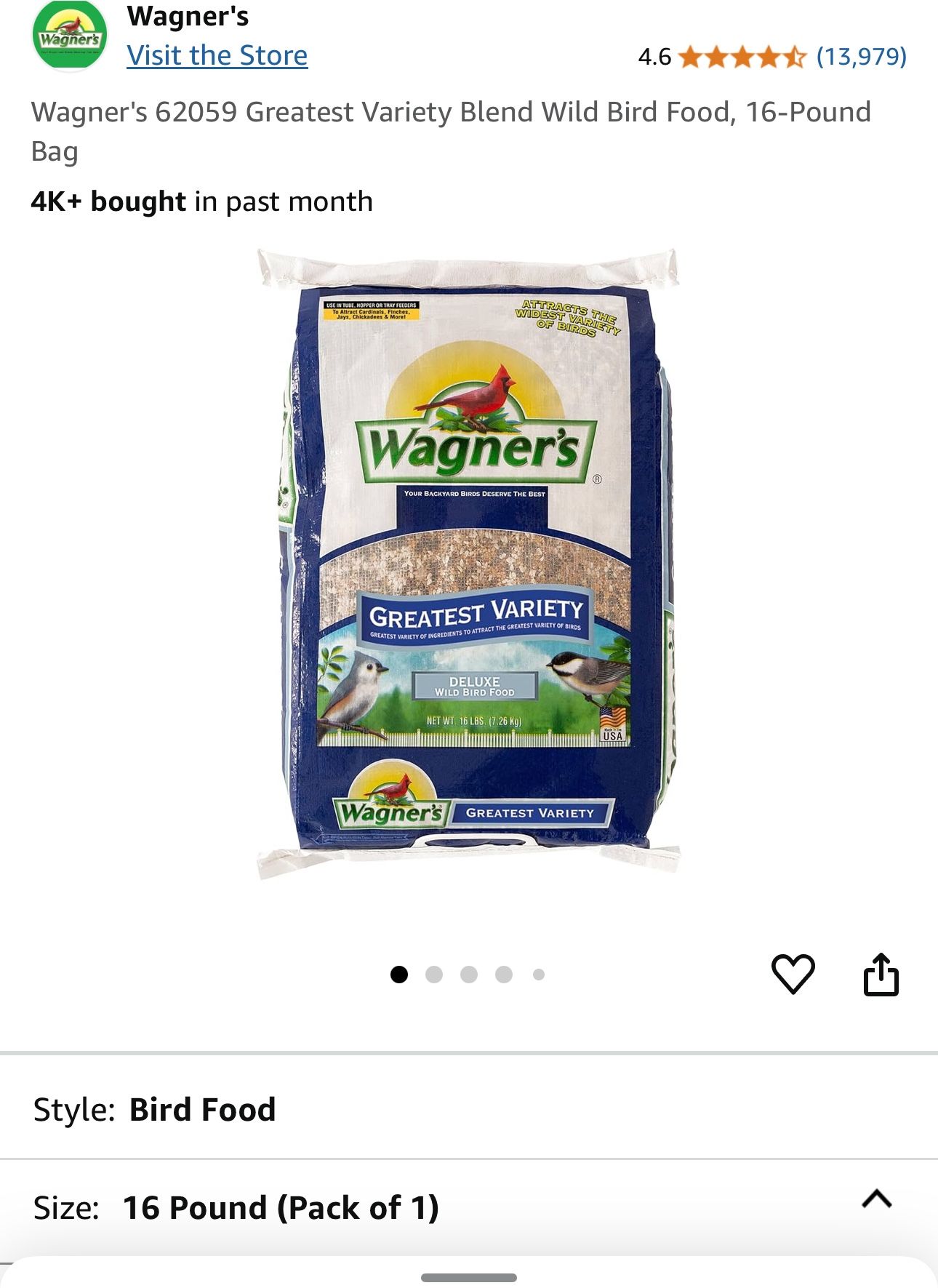 Wagner's Greatest Variety Blend Wild Bird Food