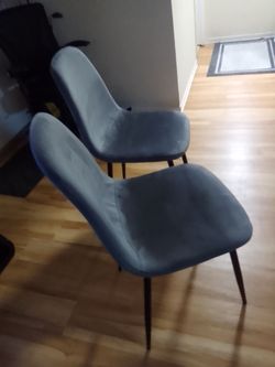 MODERN 2 CHAIRS VELVET GRAY COLOR