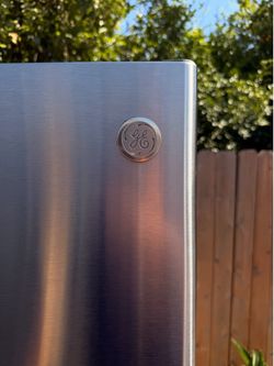 GE top freezer refrigerator stainless steel