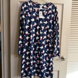 Women’s Charter Club Polar Bear And Sleds Oversized Long Sleeve Sleep Shirt NWT Size Large 