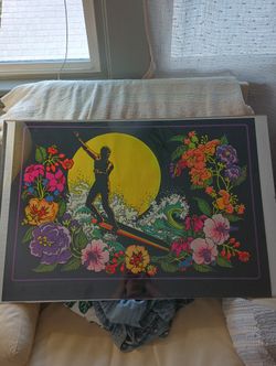 Vintage Surfer Blacklight Poster