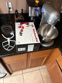 Kitchen-Aid Stand Mixer with Meat Grinder Attachment