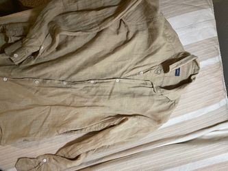 Frescobol Carioca Beige Linen Long Sleeve Shirt – Men’s S