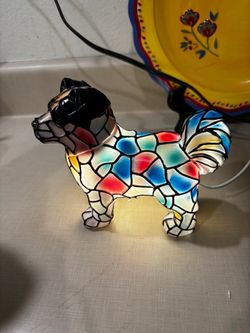 Stained plastic Dog Accent Lamp