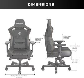 🥨Anda Seat Kaiser 3 Large Gaming Chair for Adults - Ergonomic Black Fabric Gaming Seat with Lumbar Support, Comfortable Office Chairs with Neck Suppo