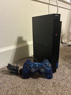 PS2 + BLUE CONTROLLER FOR SALE