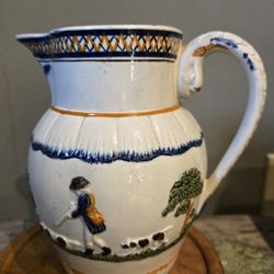 Antique English Prattware Pitcher