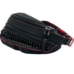 Christian Louboutin Studded Black/Red Shoulder Bag Adjustable Strap 
