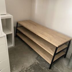 Beige TV Stand — 19”H x 55”W x 19”D