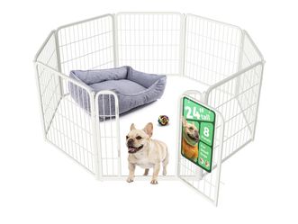 White 8 Panel Puppy Play Pen- 24 Inches Height