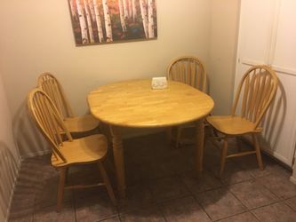 Solid wood dining table with chairs