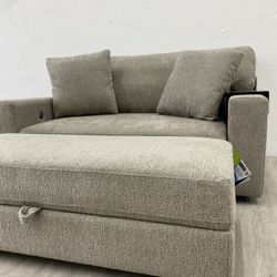 Thomasville Gilroy Fabric Oversized Storage Chair and Storage Ottoman