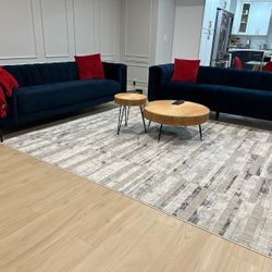 2 Pieces Of Blue sofa set 3 seater sofa couch