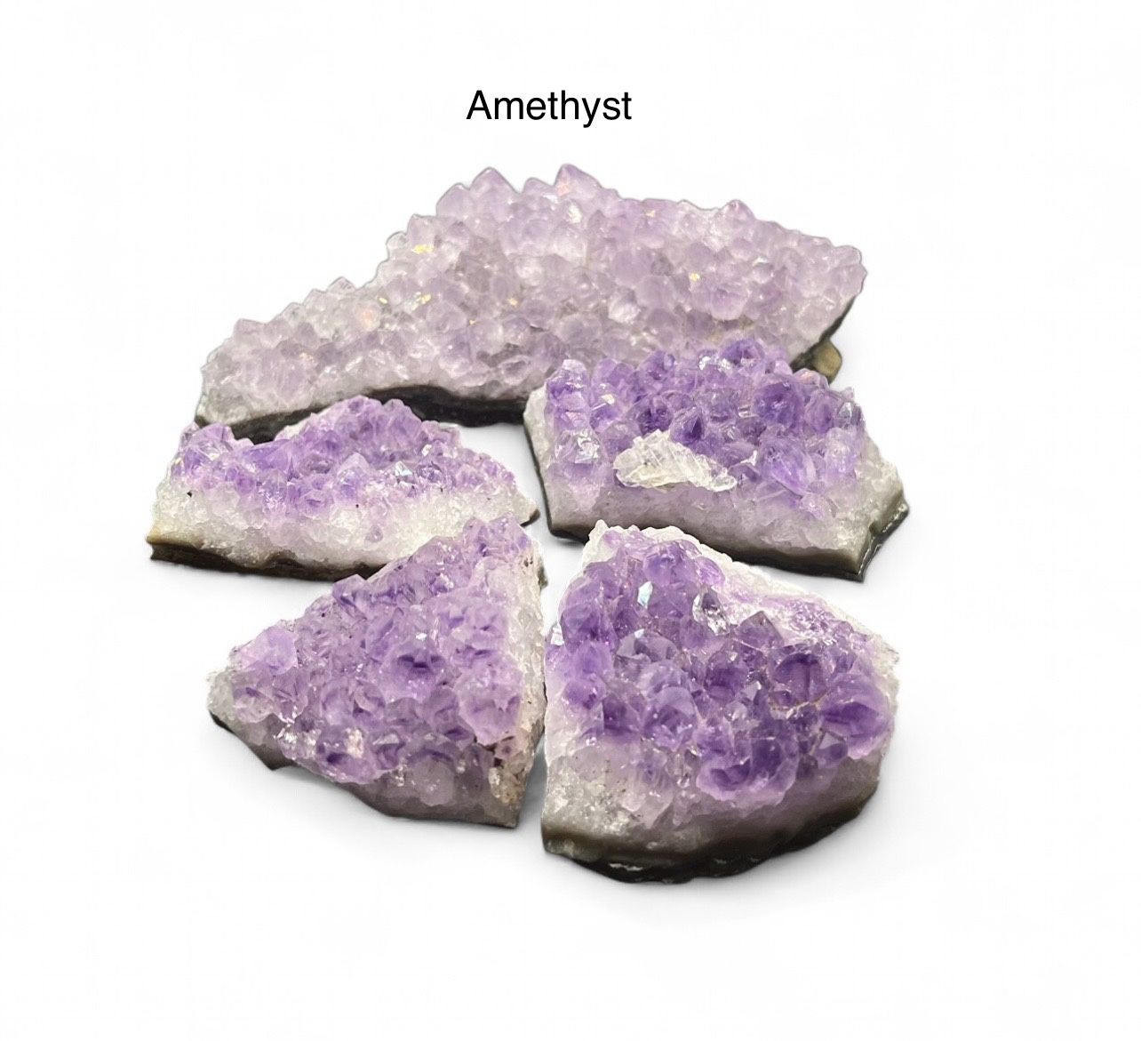 Amethyst Genuine Stone Crystal Cluster from Uruguay 5pcs 1.3lbs Total