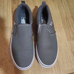 Boys Shoes VANS size 7.0 Slip Ons Grey Shoes Gray Shoes Skater Shoes School Shoes For Boys