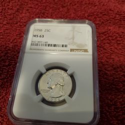 1958  Quarter  MS 63