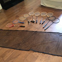 Badminton Net And 10 Rackets