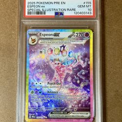 Espeon Ex PSA 10 Pokemon Prismatic Evolution Graded Card