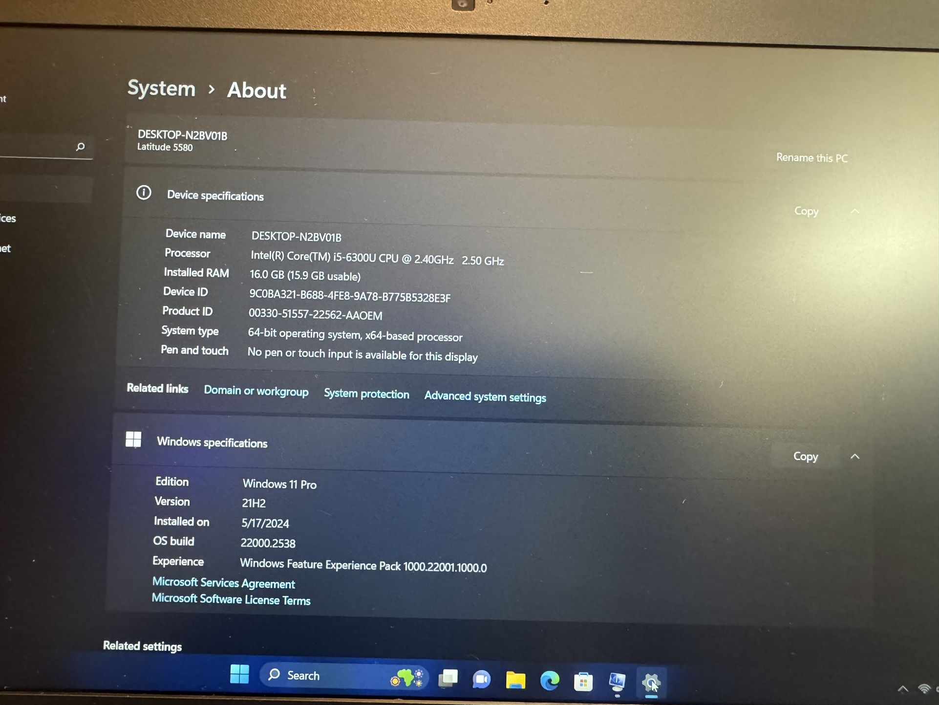 Dell Latitude 5580 core i5 6th gen 16GB RAM 256GB SSD Windows 11 
