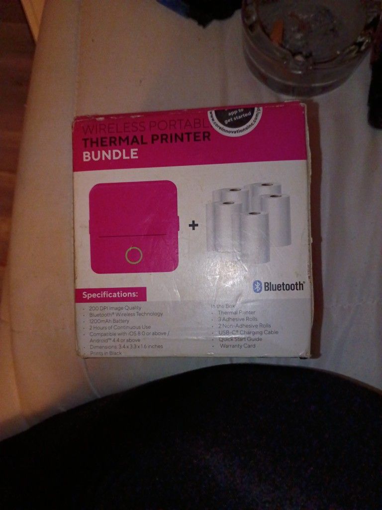 π¨οΈ Wireless Bluetooth Thermal Printer + Paper Rolls β Brand New in Box!