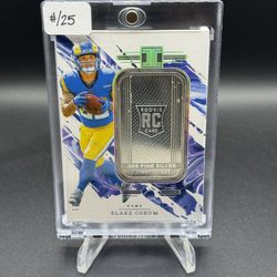 2024 Impeccable 1 Troy Ounce .999 Fine Silver Bar #SRA-BCM Blake Corum RC #/25