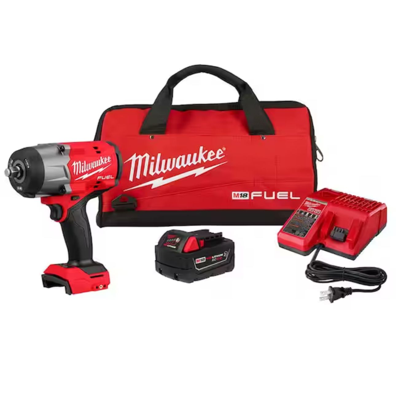 ♨️New Milwaukee (2967-21b) M18 FUEL 18V Lithium-Ion Brushless Cordless 1/2 in. Impact Wrench w/Friction Ring Kit w/One 5.0 Ah Battery and Bag Firm Pri