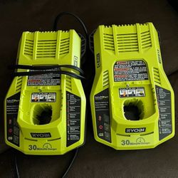 2 Ryobi Rapid Chargers (P117) $60 For both 