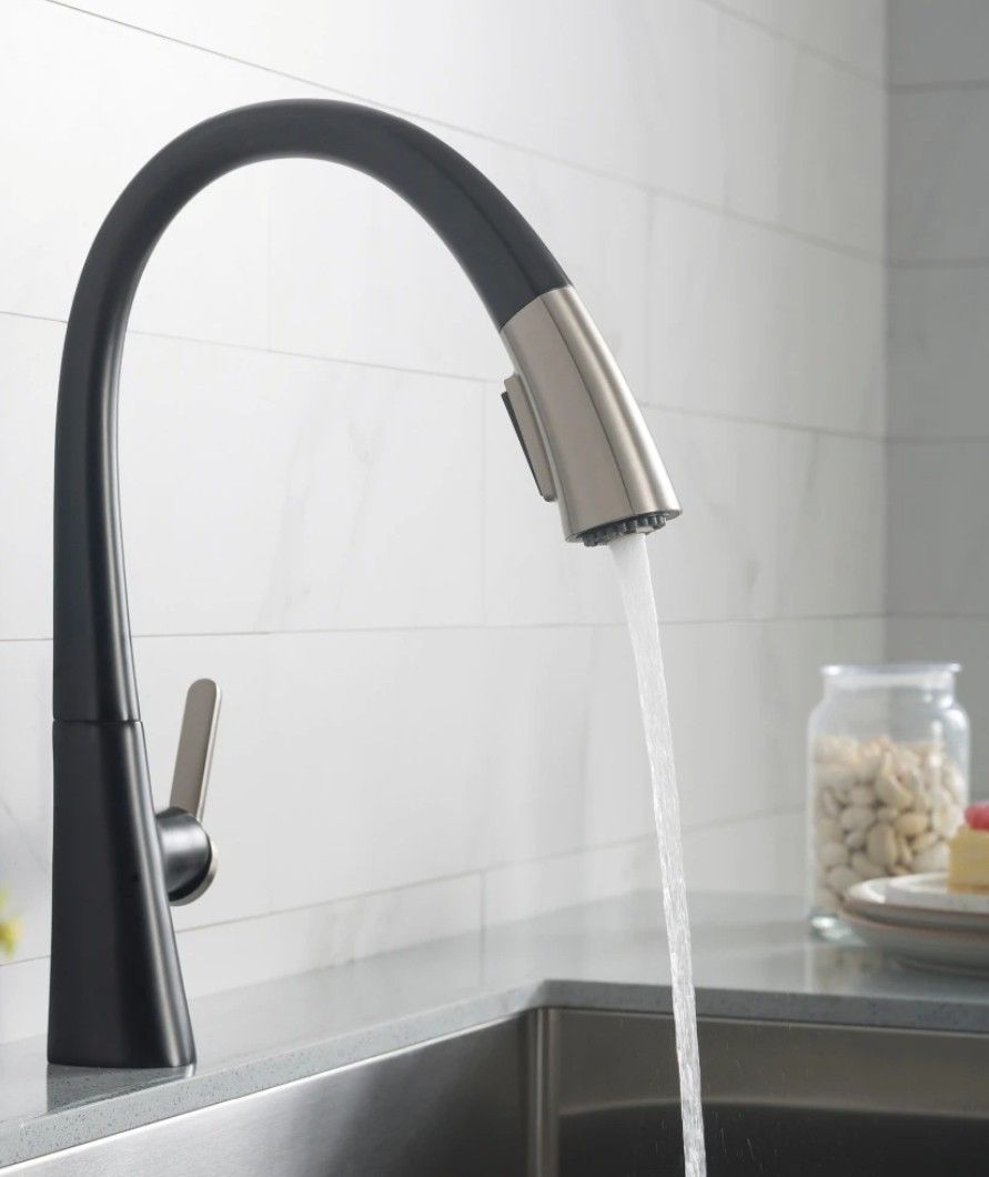 Kraus Nolen Single Handle Pull Down Water Kitchen Faucet Black