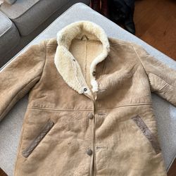 Vintage Knight Tailor Pure Wool Shearling Leather Coat