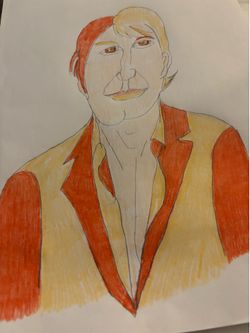 Red man drawing 8x10