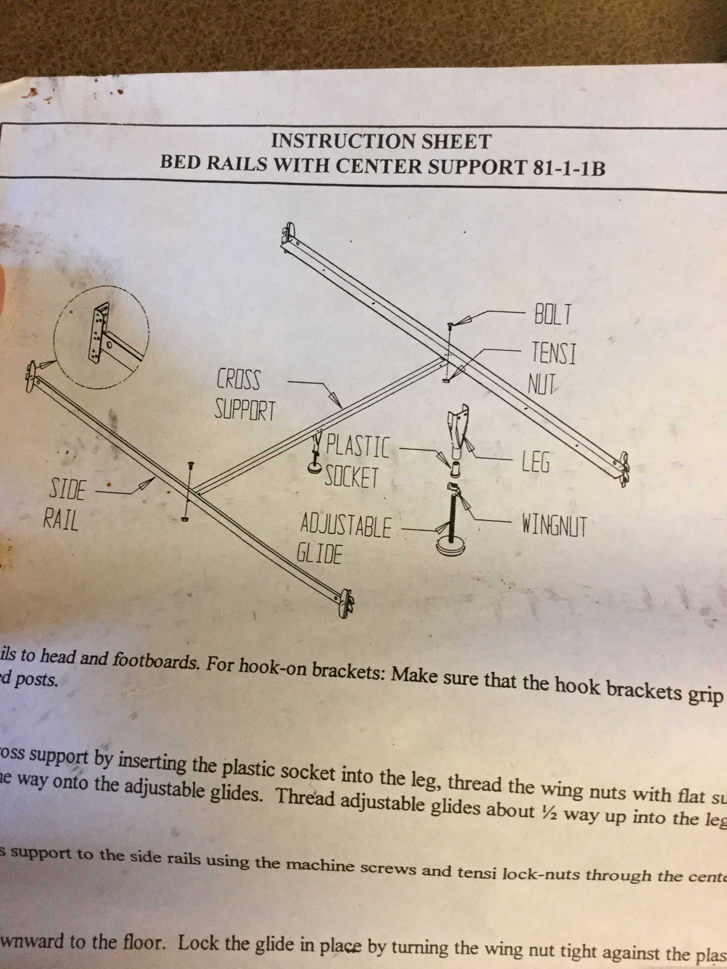 FREE - Queen Bed rails with center support