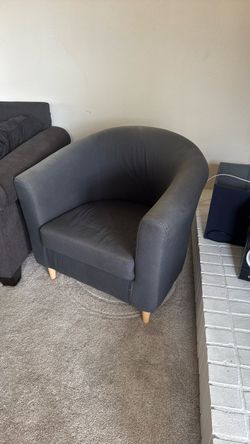 Dark Grey Fabric Tub Chair