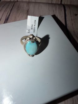 Sterling silver white water turquoise ring - Authentic