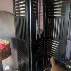 Wooden curtain or room divider