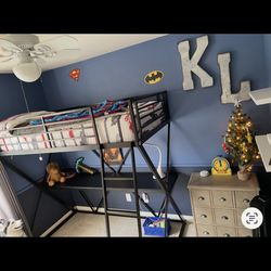 Twin Bed frame-loft bed frame with desk