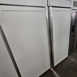 72" GE MONOGRAM COLUMNS PANEL READY REFRIGERATOR AND FREEZER 
