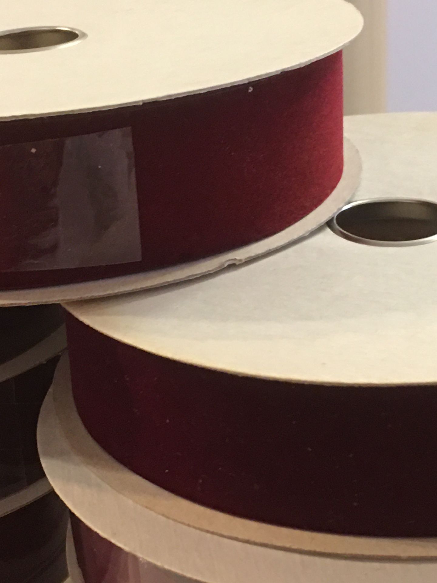 RIBBONS VELVET BURGUNDY NEW. $ 2.00