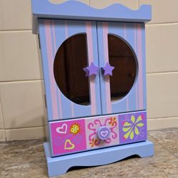 GIRLS WOODEN PAINTED JEWELRY BOX 