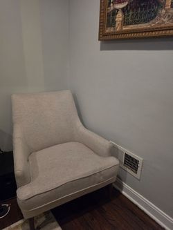 Modern Accent Chair,Upholstered Armchair with Solid Wood Legs