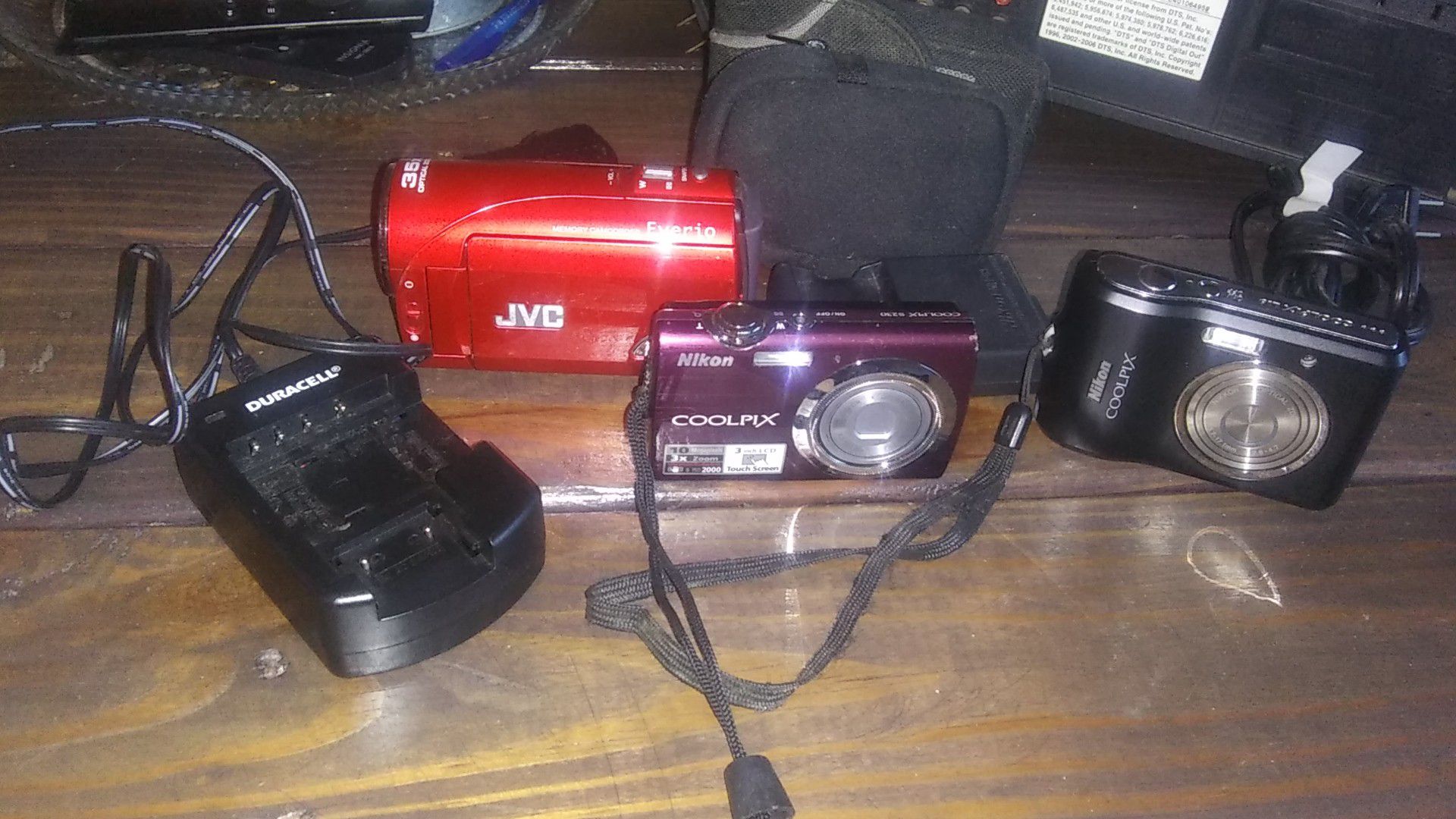 2 Nikon digital cameras and JVC camcorder
