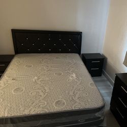Full Size Bed Frame With  Mattress. 2 Nightstand Y Dresser And Mirror All New Furniture And Free Delivery  Free Installation Too 