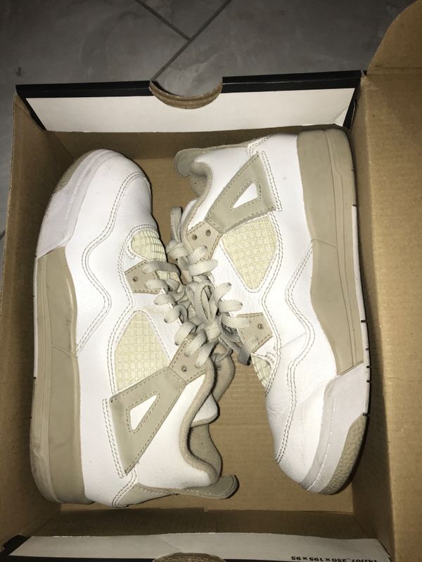 Retro Jordan 4s size 2 youth off white beige for Sale in Phoenix, AZ - OfferUp