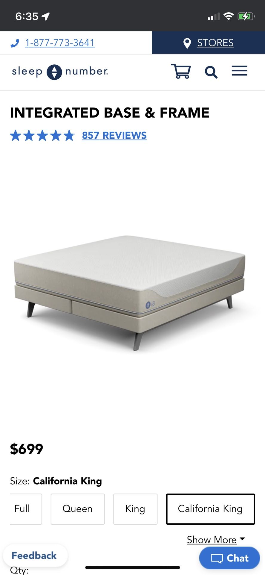 Ca King Sleep Number 360 C4 Smart Bed W/ Base 600 OBO for Sale in